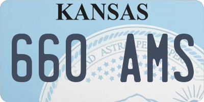 KS license plate 660AMS