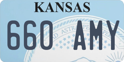 KS license plate 660AMY