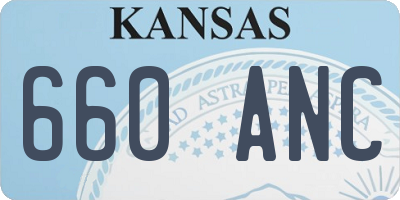 KS license plate 660ANC