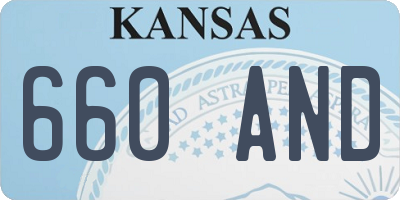 KS license plate 660AND