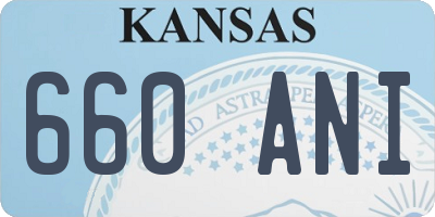 KS license plate 660ANI