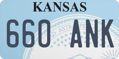 KS license plate 660ANK