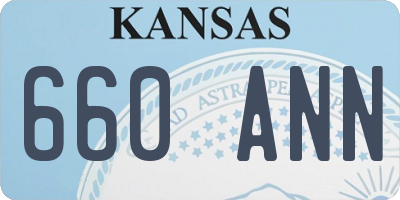 KS license plate 660ANN