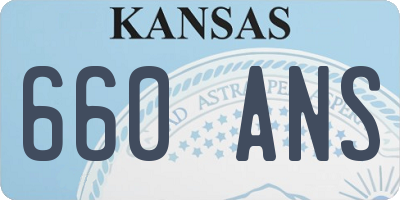 KS license plate 660ANS