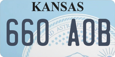 KS license plate 660AOB