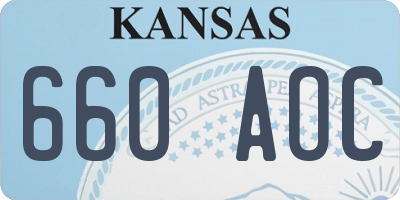 KS license plate 660AOC