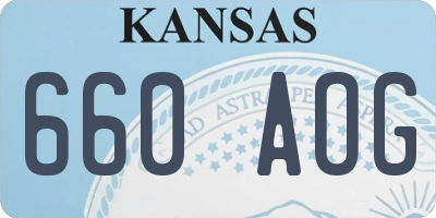 KS license plate 660AOG
