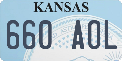 KS license plate 660AOL