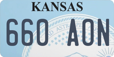 KS license plate 660AON