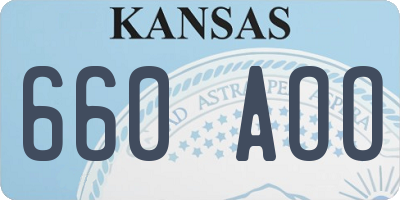 KS license plate 660AOO