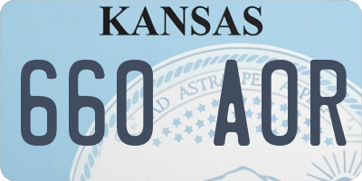 KS license plate 660AOR