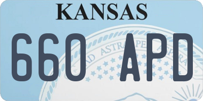 KS license plate 660APD