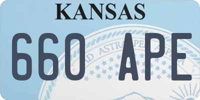 KS license plate 660APE