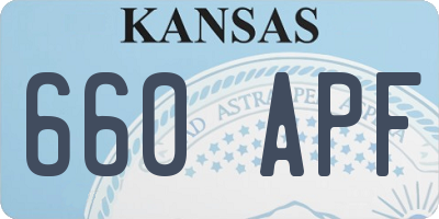 KS license plate 660APF