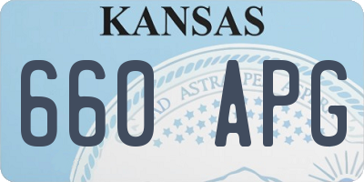 KS license plate 660APG