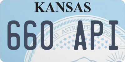 KS license plate 660API