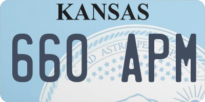 KS license plate 660APM