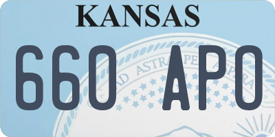 KS license plate 660APO