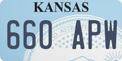 KS license plate 660APW