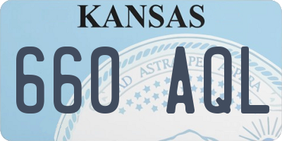 KS license plate 660AQL