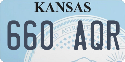 KS license plate 660AQR