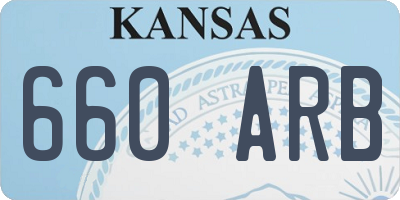 KS license plate 660ARB