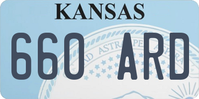 KS license plate 660ARD