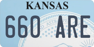 KS license plate 660ARE