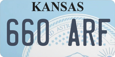 KS license plate 660ARF