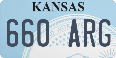 KS license plate 660ARG