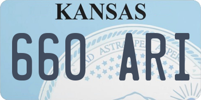 KS license plate 660ARI