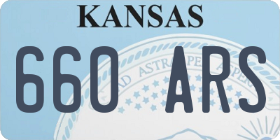 KS license plate 660ARS
