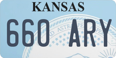 KS license plate 660ARY