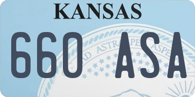 KS license plate 660ASA