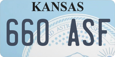 KS license plate 660ASF