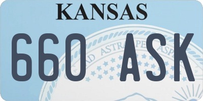KS license plate 660ASK