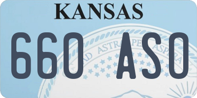 KS license plate 660ASO