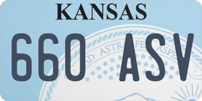KS license plate 660ASV