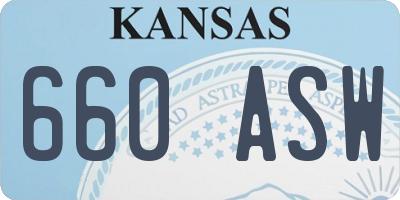 KS license plate 660ASW