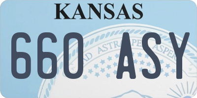 KS license plate 660ASY