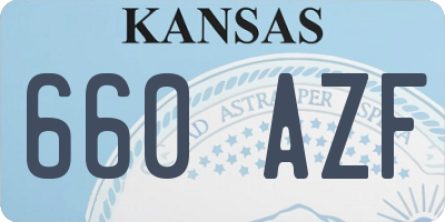KS license plate 660AZF