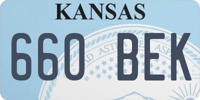 KS license plate 660BEK