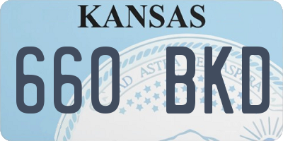 KS license plate 660BKD
