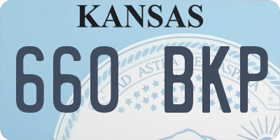 KS license plate 660BKP