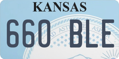 KS license plate 660BLE