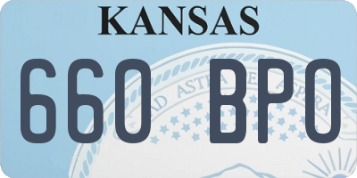 KS license plate 660BPO