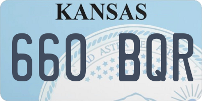 KS license plate 660BQR
