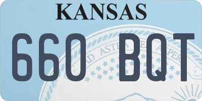 KS license plate 660BQT