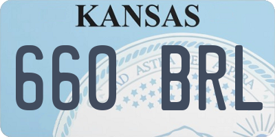KS license plate 660BRL