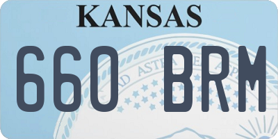 KS license plate 660BRM
